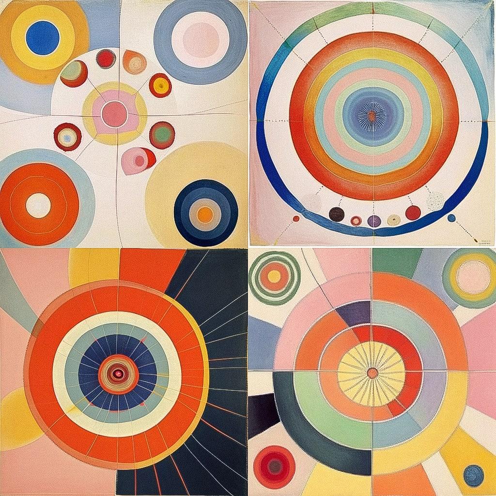 Hilma af Klint style, Midjourney Niji 4, render 1 of 4