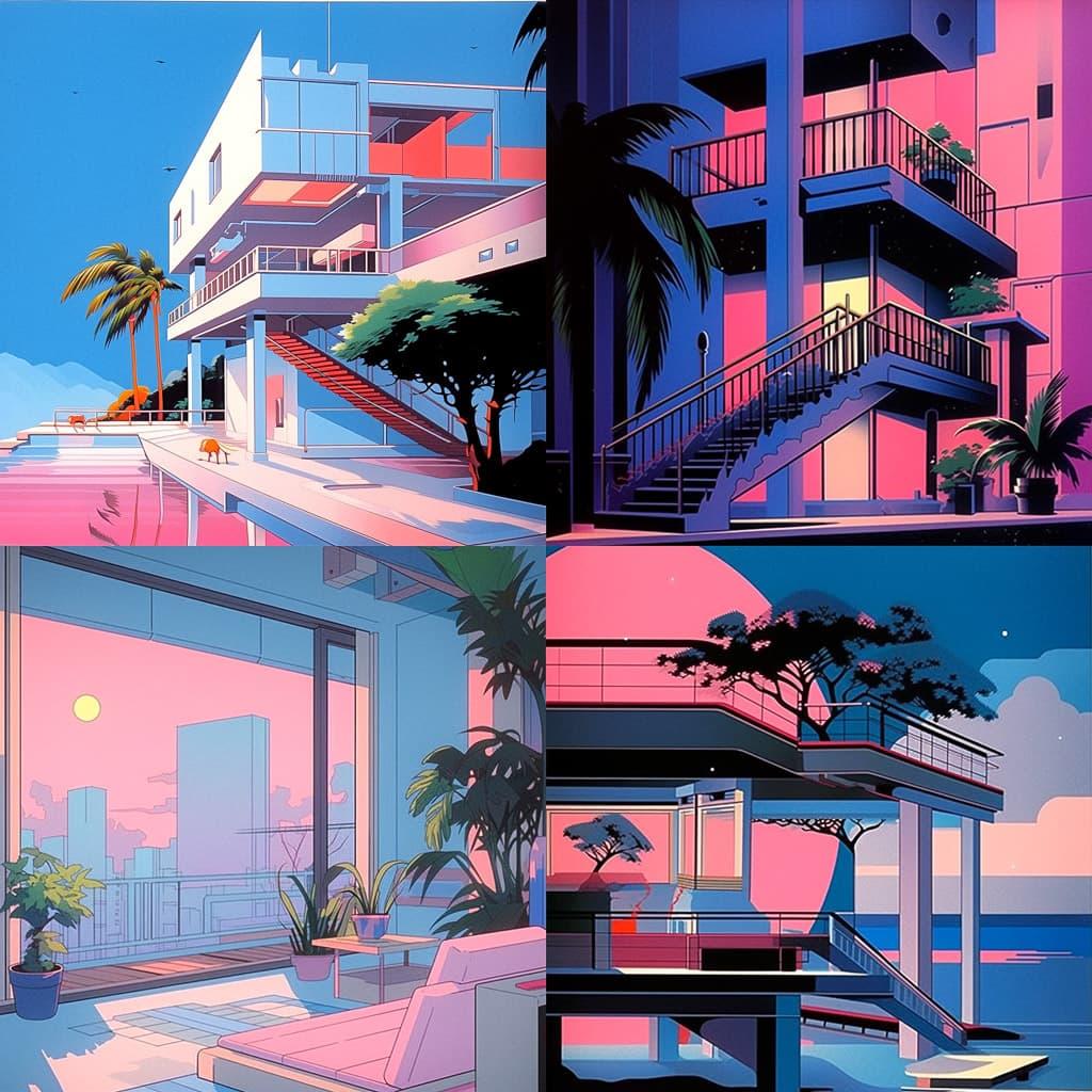 Hiroshi Nagai style, Midjourney Niji 5, render 1 of 4