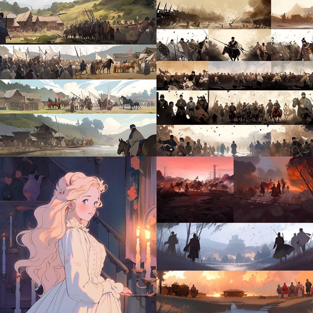 History movie style, Midjourney Niji 5, render 1 of 4