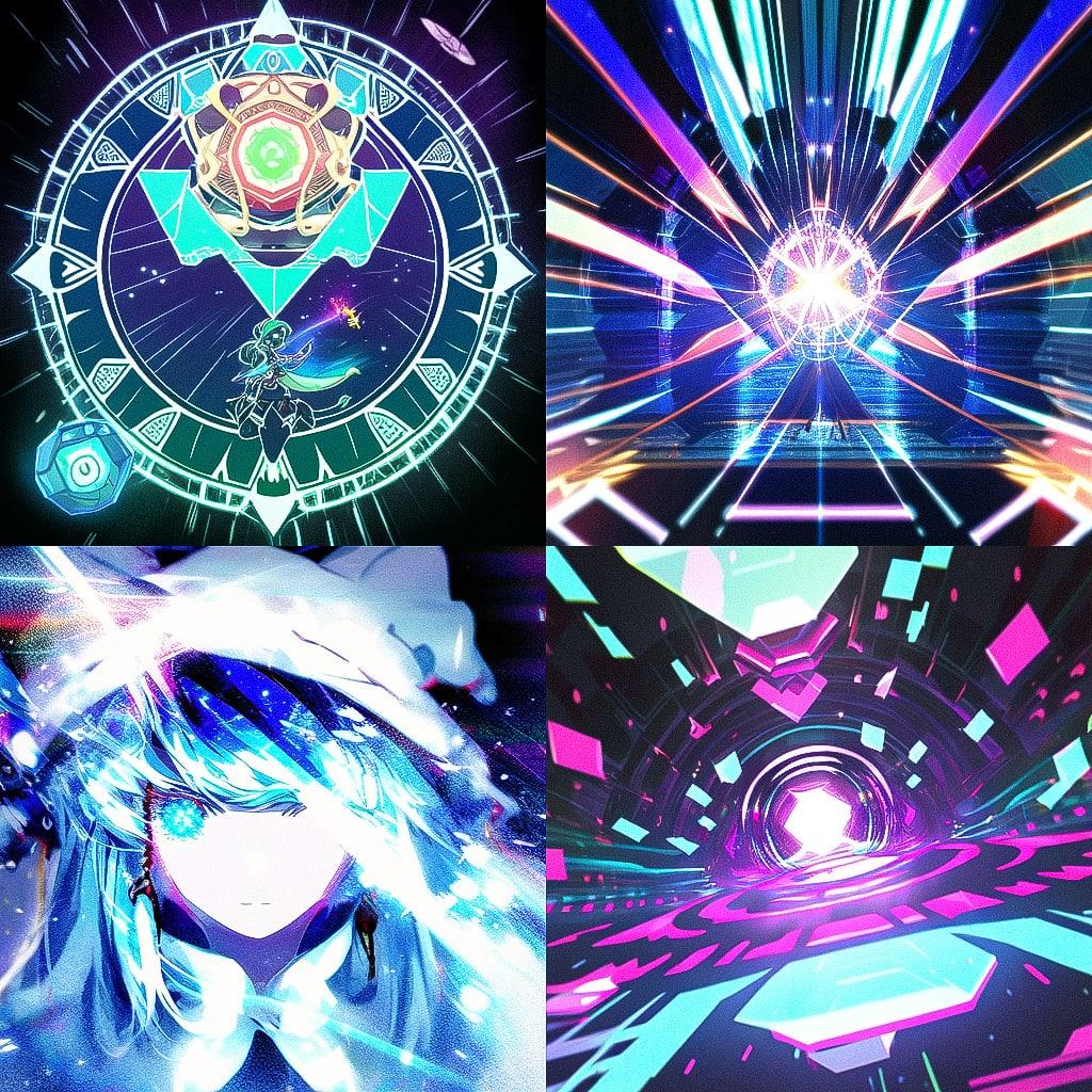 Holography style, Midjourney Niji 4, render 1 of 4