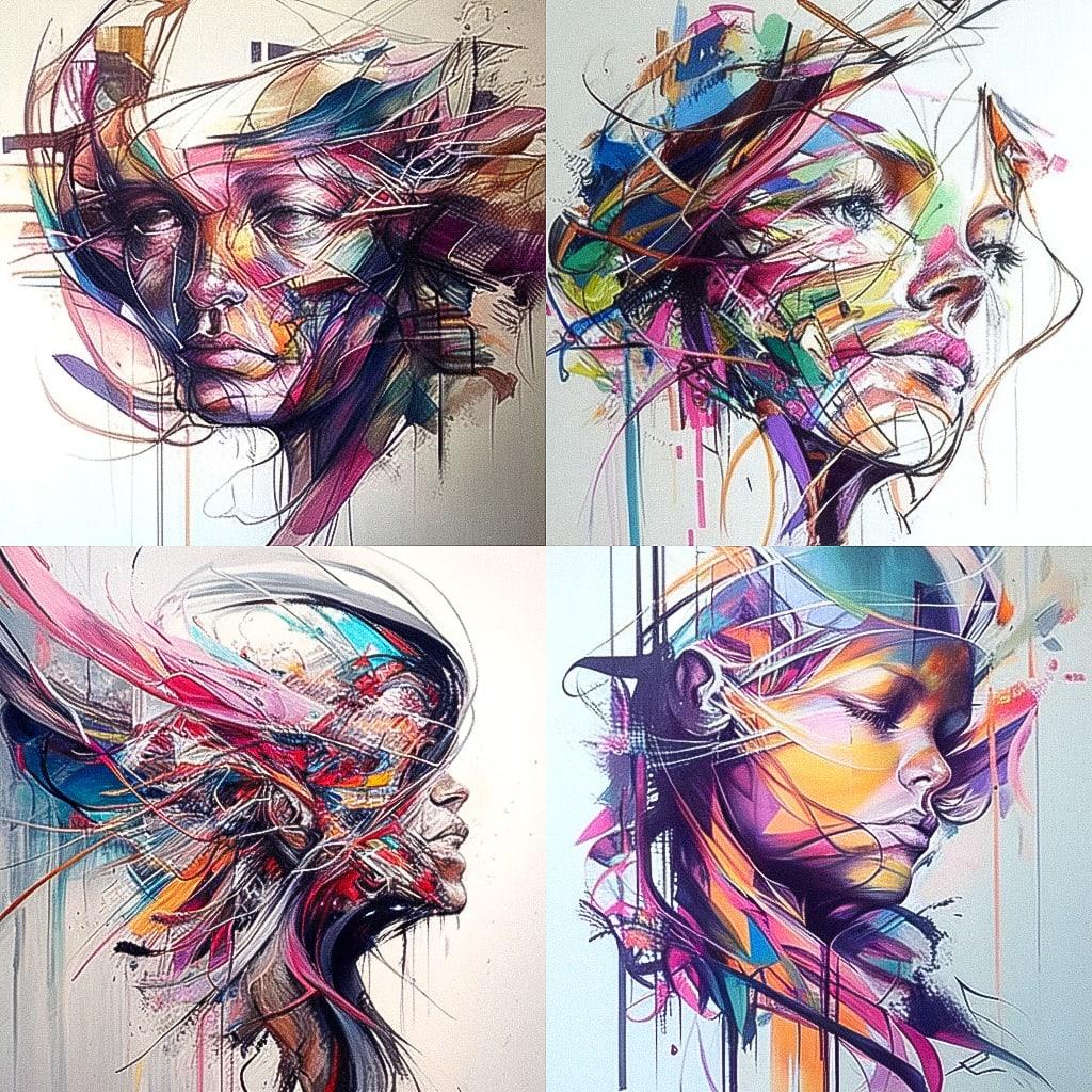 Hopare style, Midjourney Niji 4, render 1 of 4