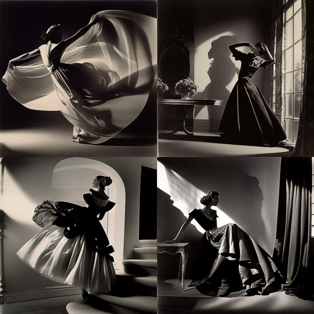 Horst P. Horst style, Midjourney Niji 5, render 1 of 4