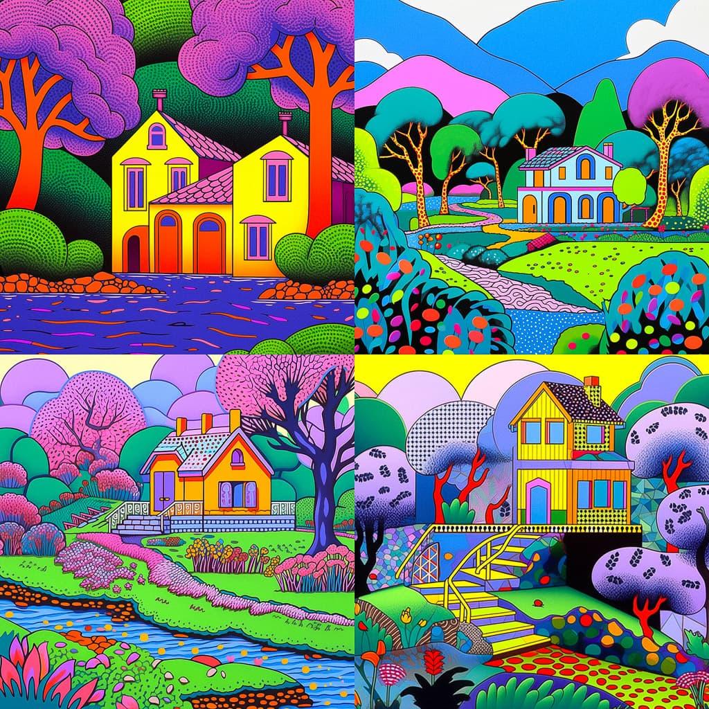 Howard Arkley style, Midjourney Niji 5, render 1 of 4