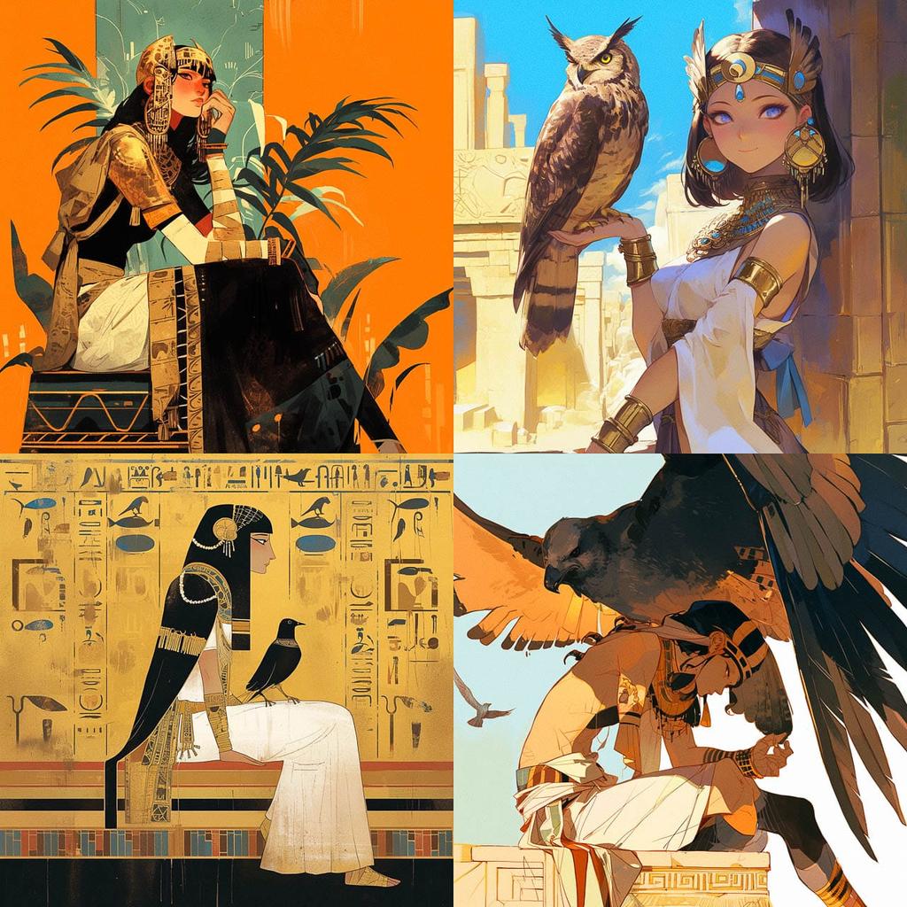 Howard Carter style, Midjourney Niji 5, render 1 of 4