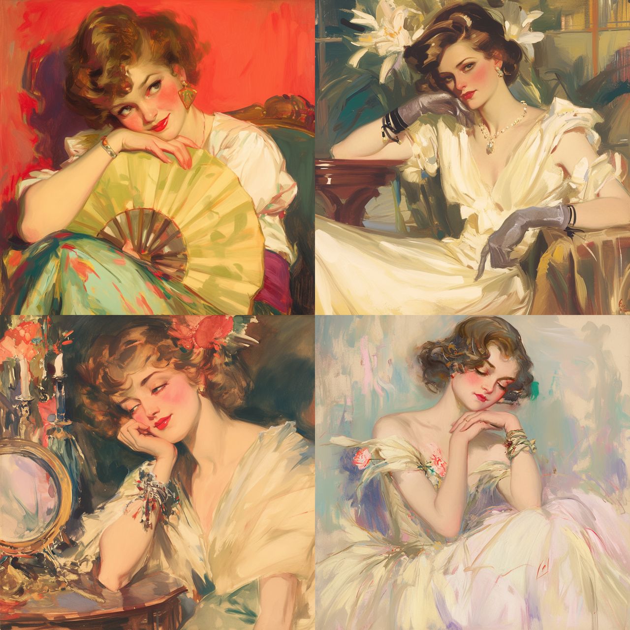 Howard Chandler Christy style, Midjourney Niji 6, render 1 of 4