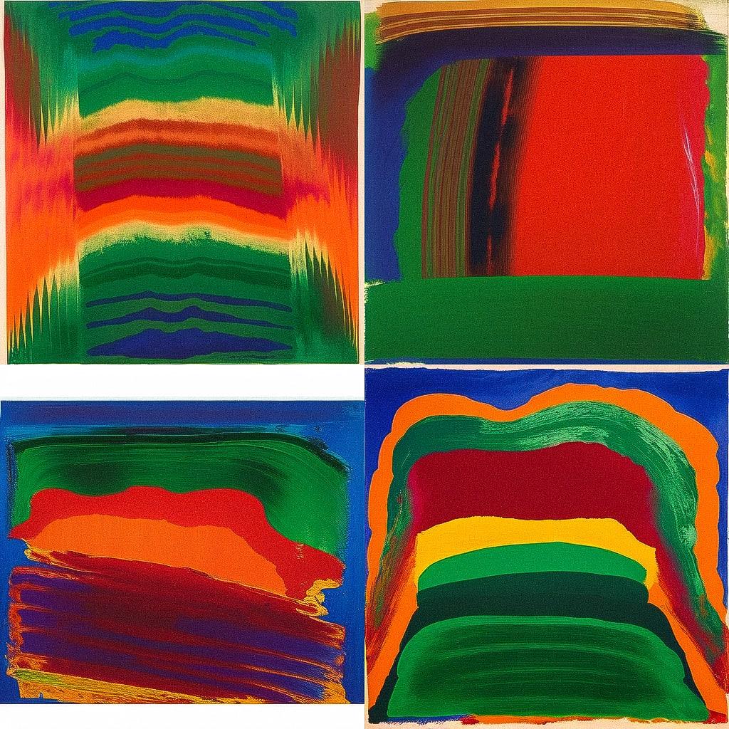 Howard Hodgkin style, Midjourney Niji 4, render 1 of 4