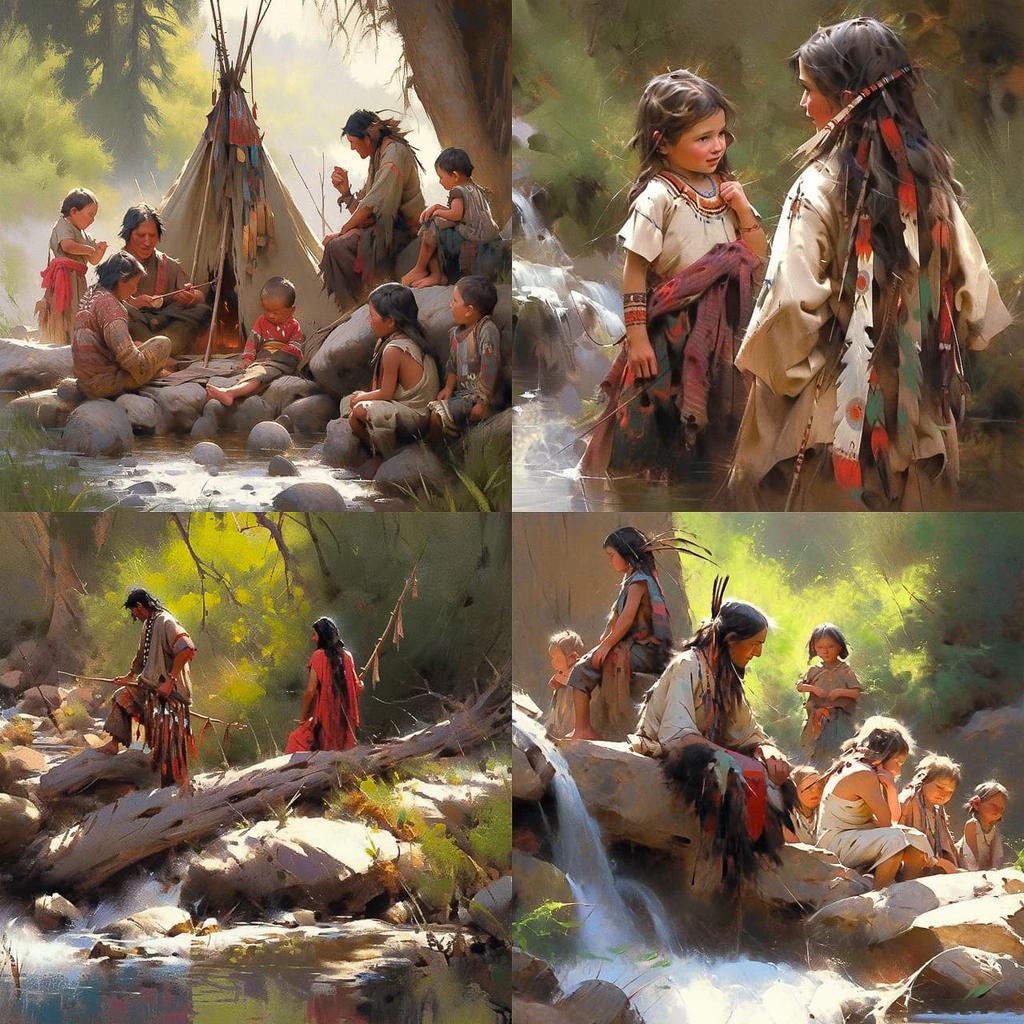 Howard Terpning style, Midjourney Niji 6, render 1 of 4
