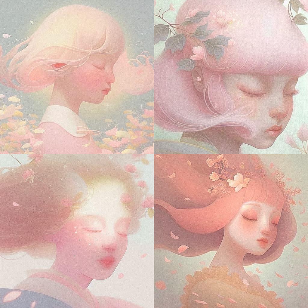 Hsiao Ron Cheng style, Midjourney Niji 4, render 1 of 4