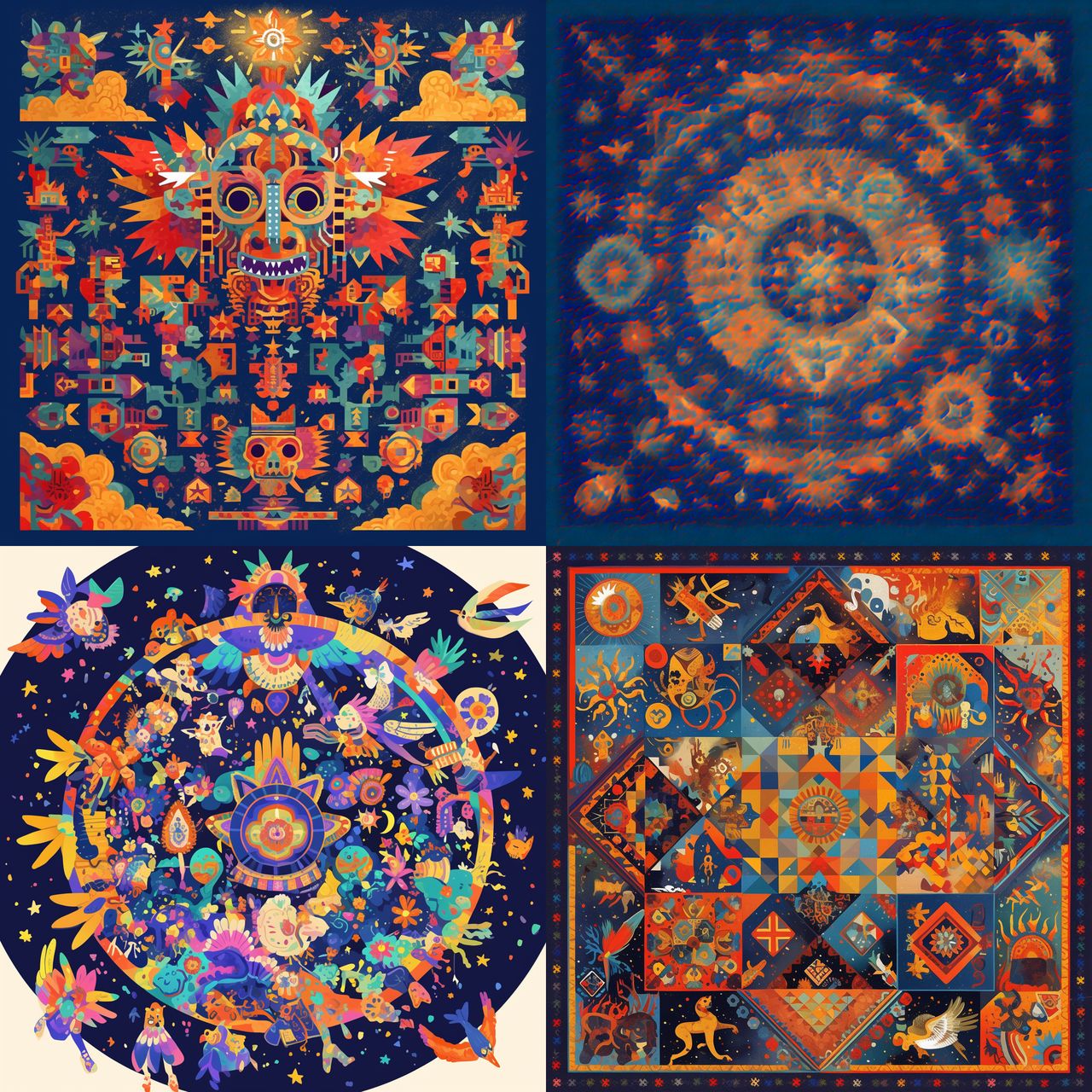 Huichol art style, Midjourney Niji 6, render 1 of 4