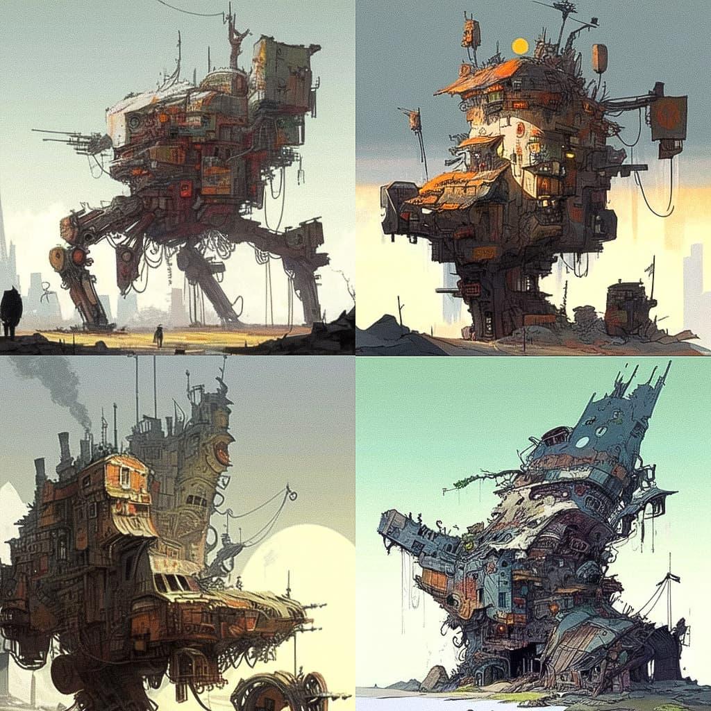 Ian McQue style, Midjourney Niji 5, render 1 of 4