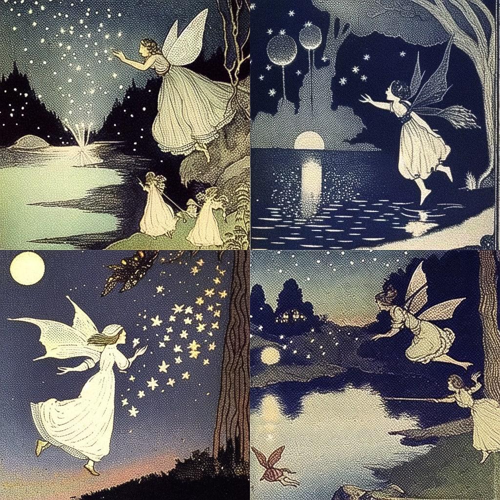 Ida Rentoul Outhwaite style, Midjourney Niji 4, render 1 of 4