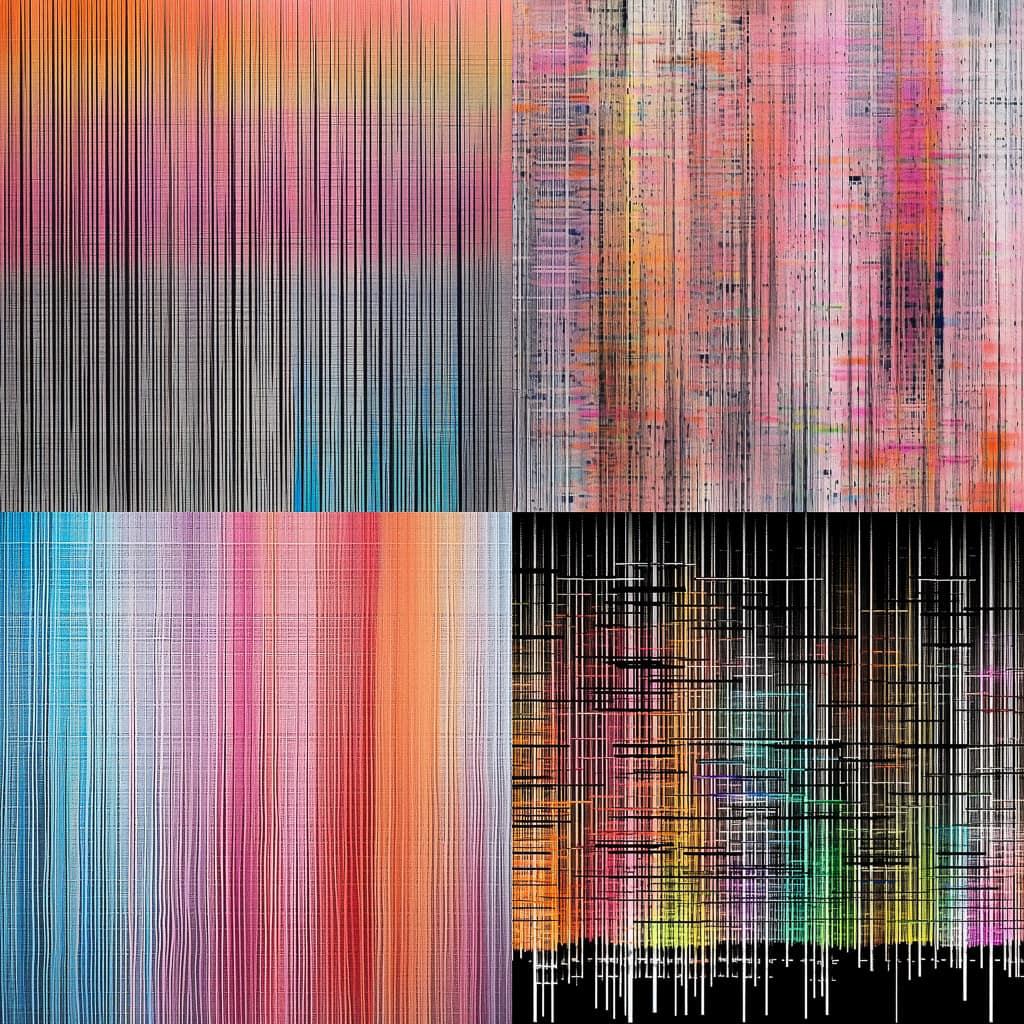 Idris Khan style, Midjourney Niji 5, render 1 of 4