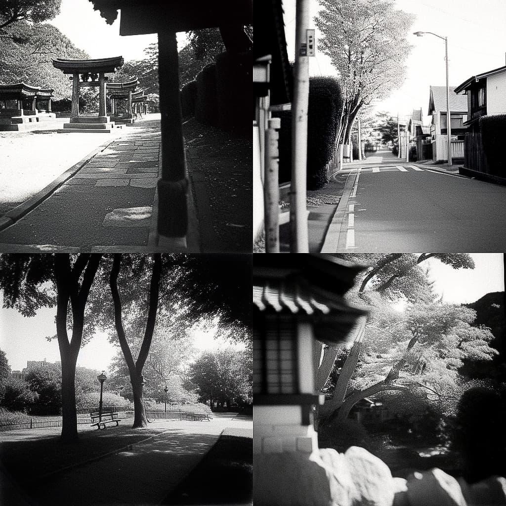 Ilford FP4 125 style, Midjourney Niji 4, render 1 of 4