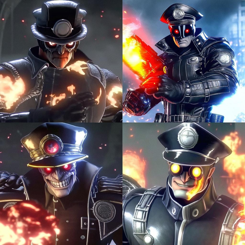 Inferno Cop style, Midjourney Niji 4, render 1 of 4