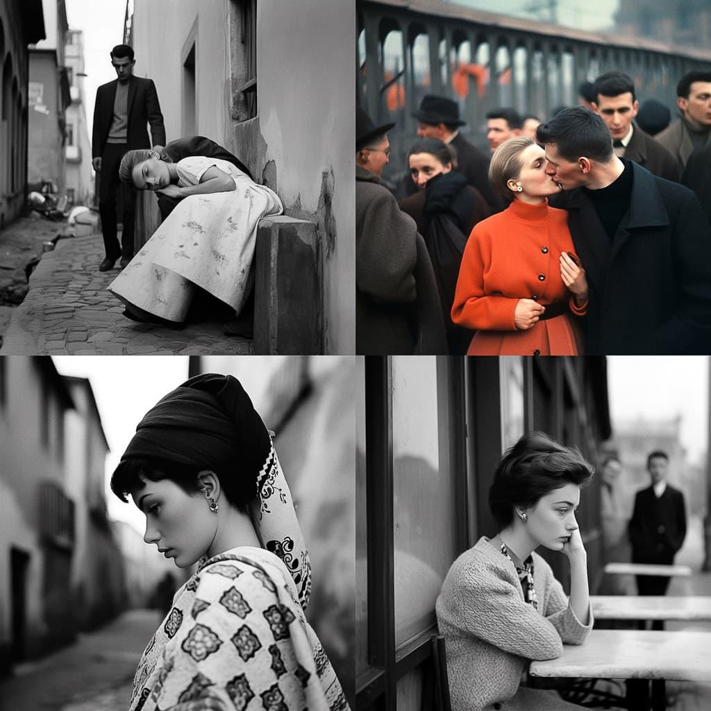 Inge Morath style, Midjourney Niji 5, render 1 of 4