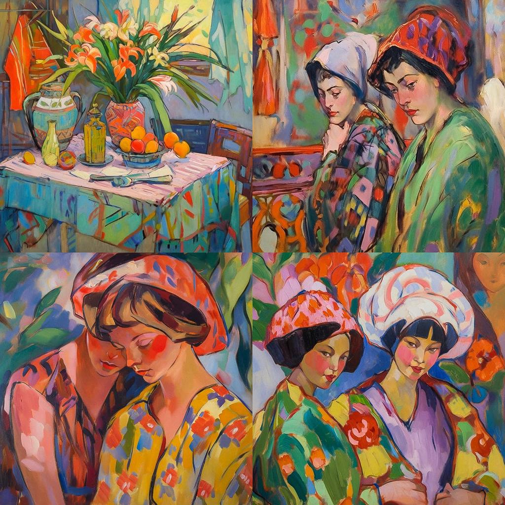 Irma Stern style, Midjourney Niji 5, render 1 of 4