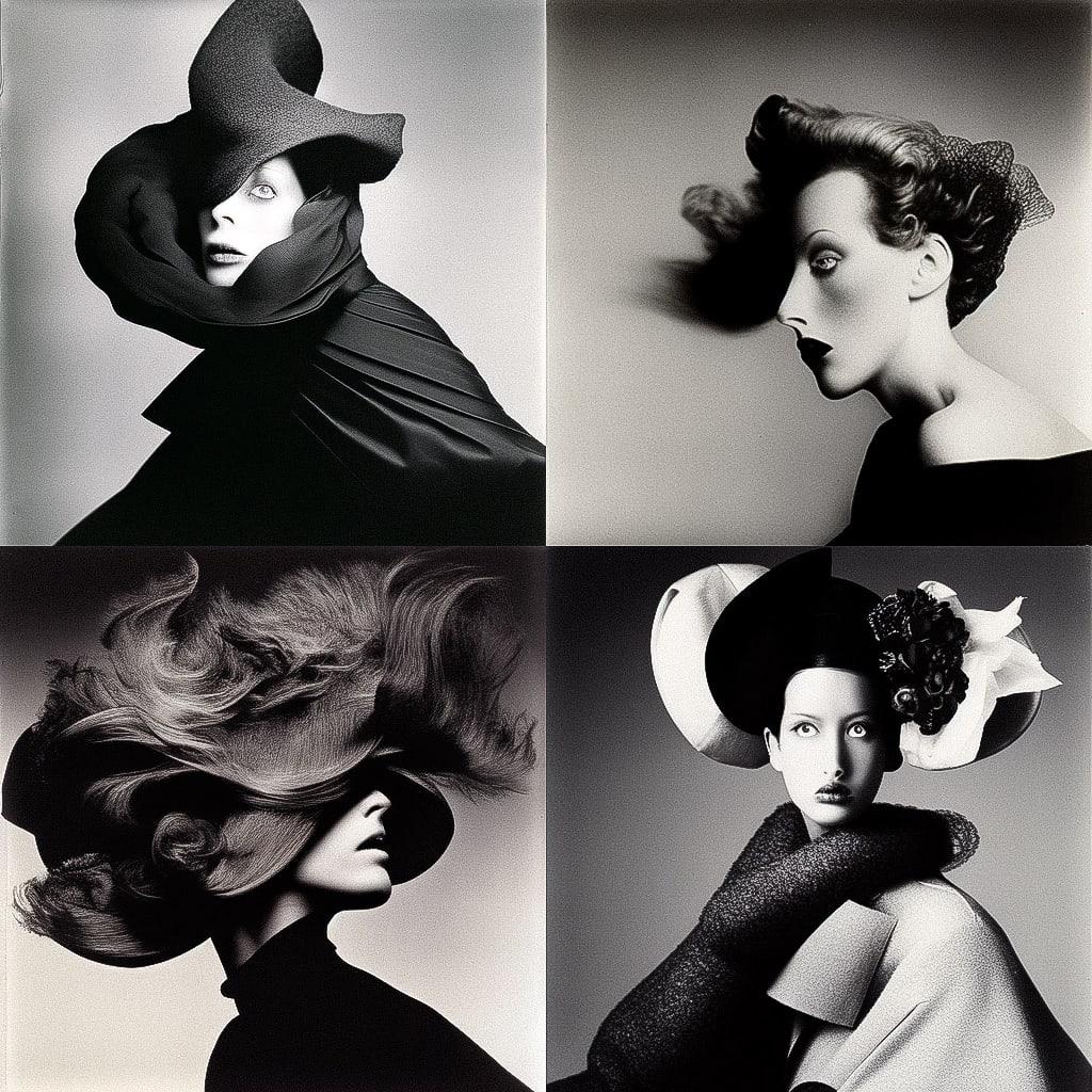 Irving Penn style, Midjourney Niji 4, render 1 of 4
