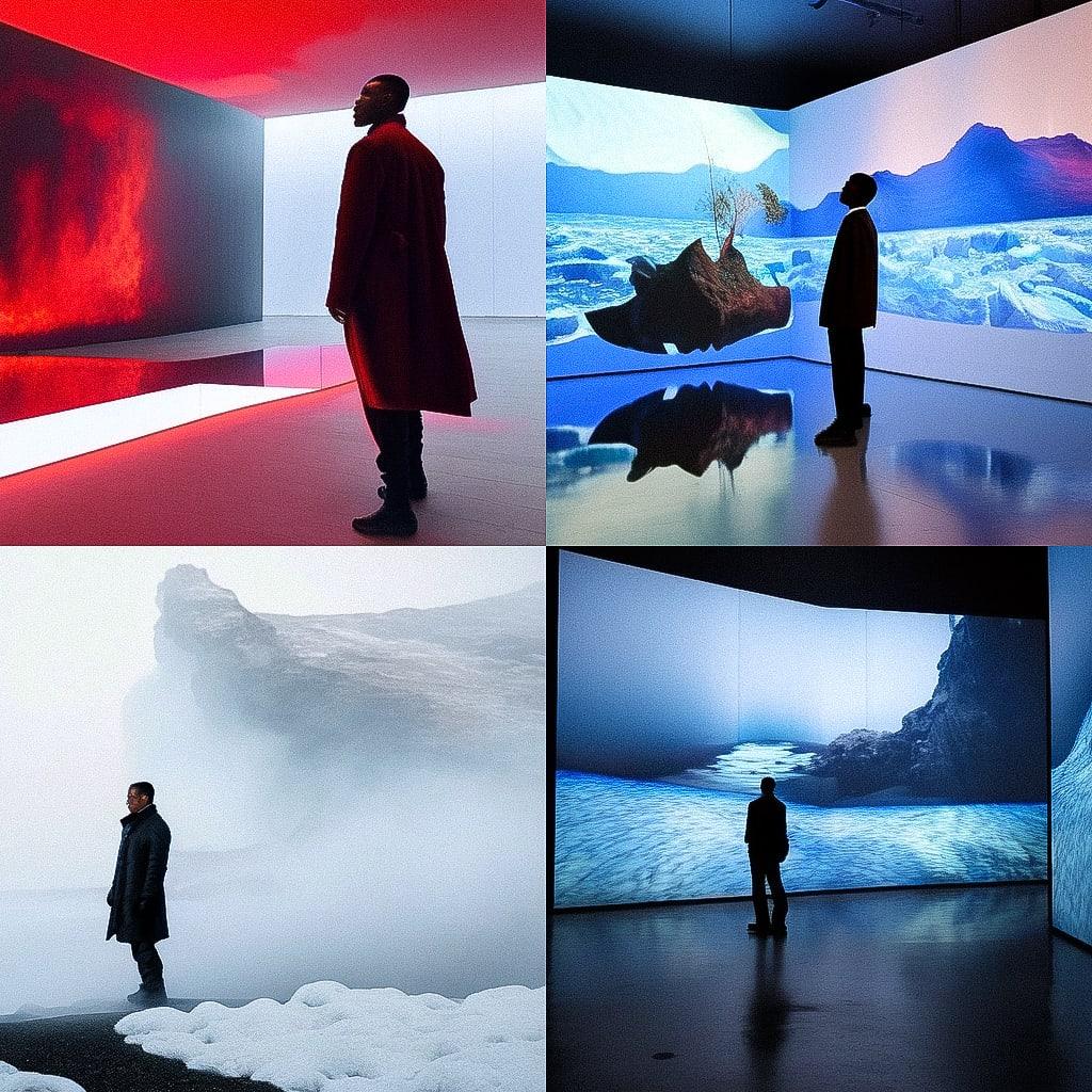 Isaac Julien style, Midjourney Niji 4, render 1 of 4