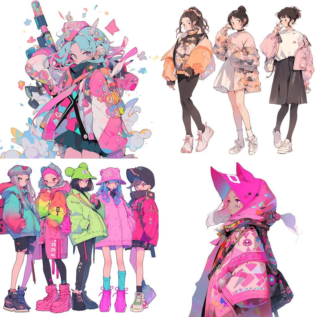 Isaac Mizrahi style, Midjourney Niji 5, render 1 of 4