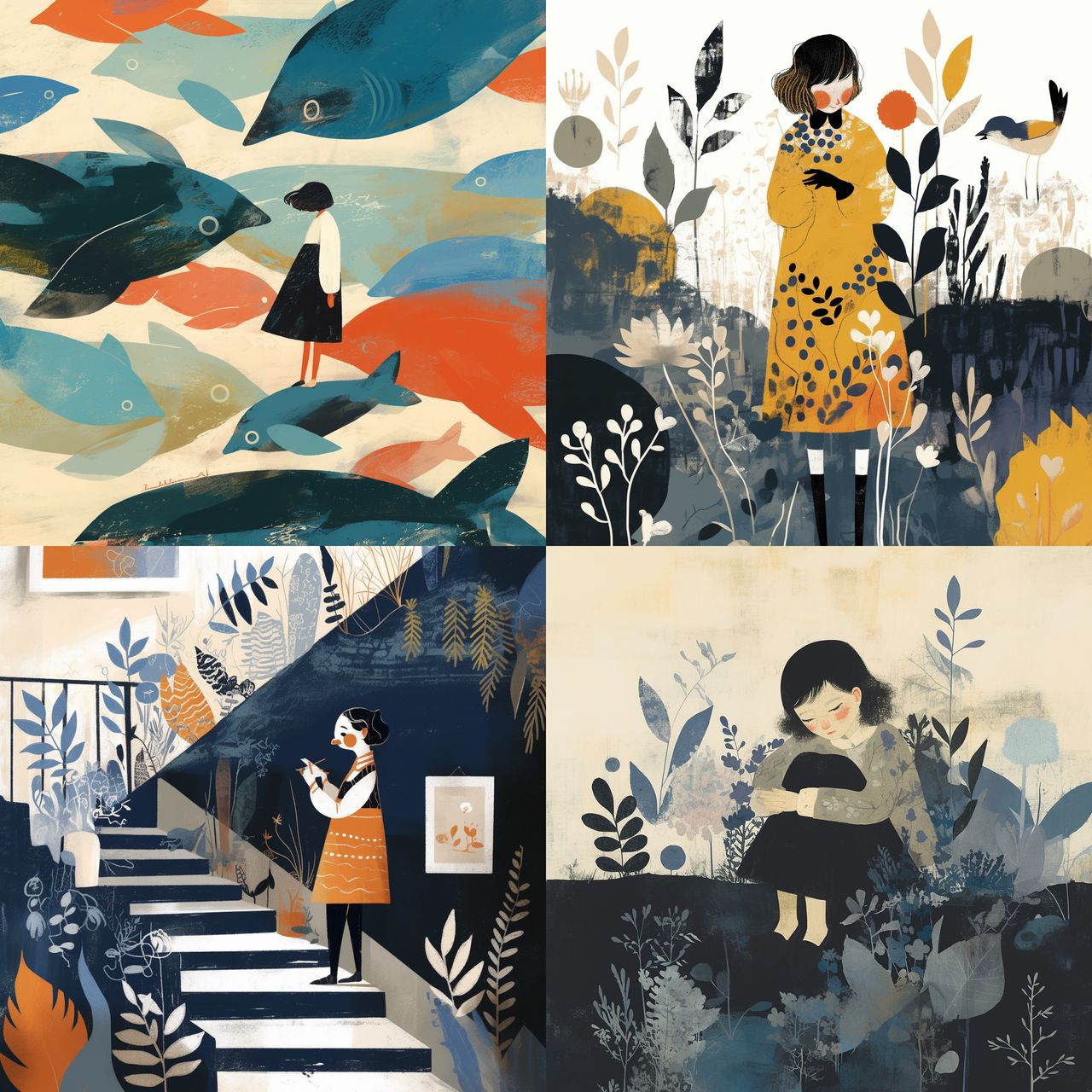 Isabelle Arsenault style, Midjourney Niji 6, render 1 of 4