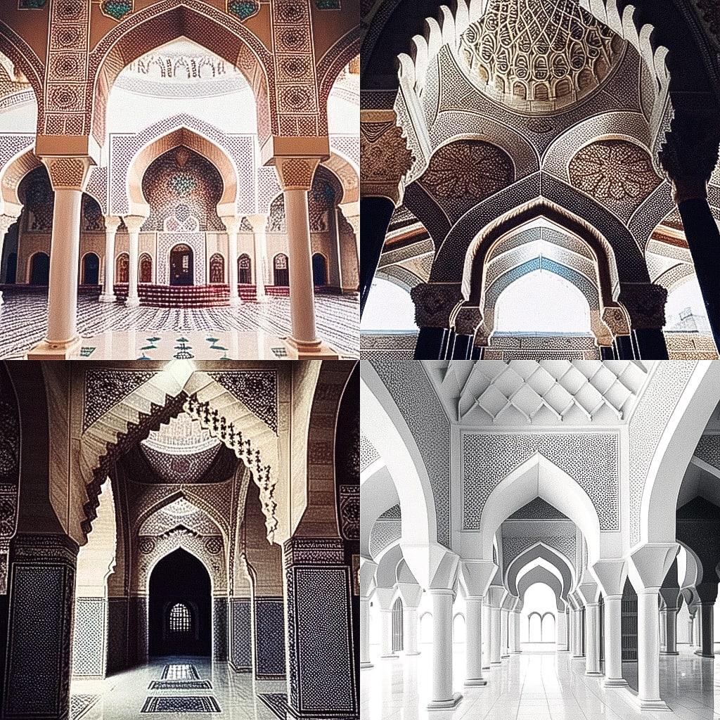 Islamic architecture style, Midjourney Niji 4, render 1 of 4