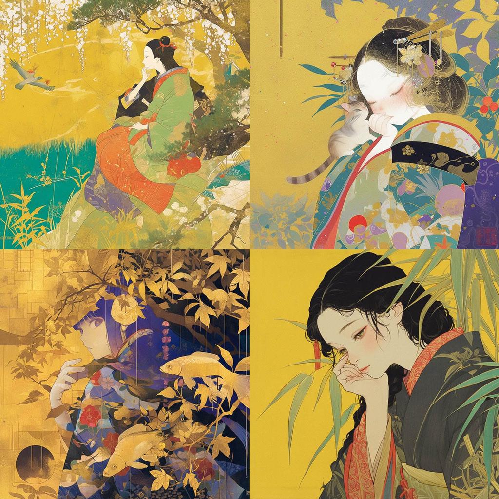 Ito Jakuchu style, Midjourney Niji 6, render 1 of 4