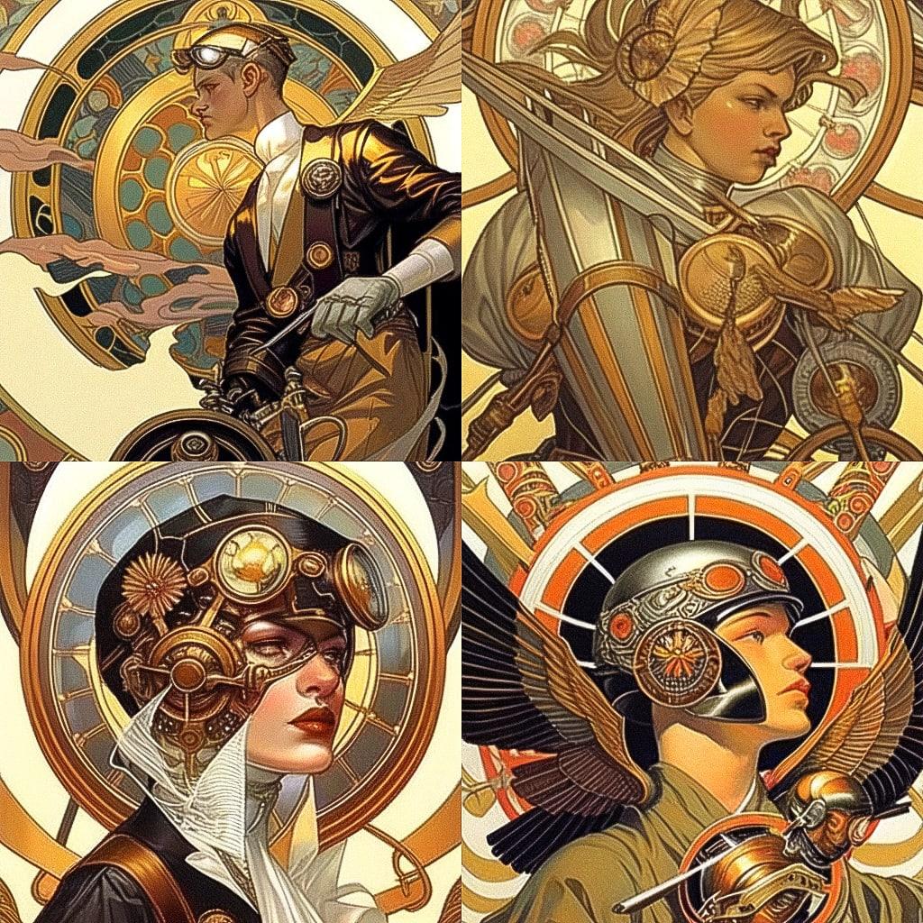 J. C. Leyendecker style, Midjourney Niji 4, render 1 of 4