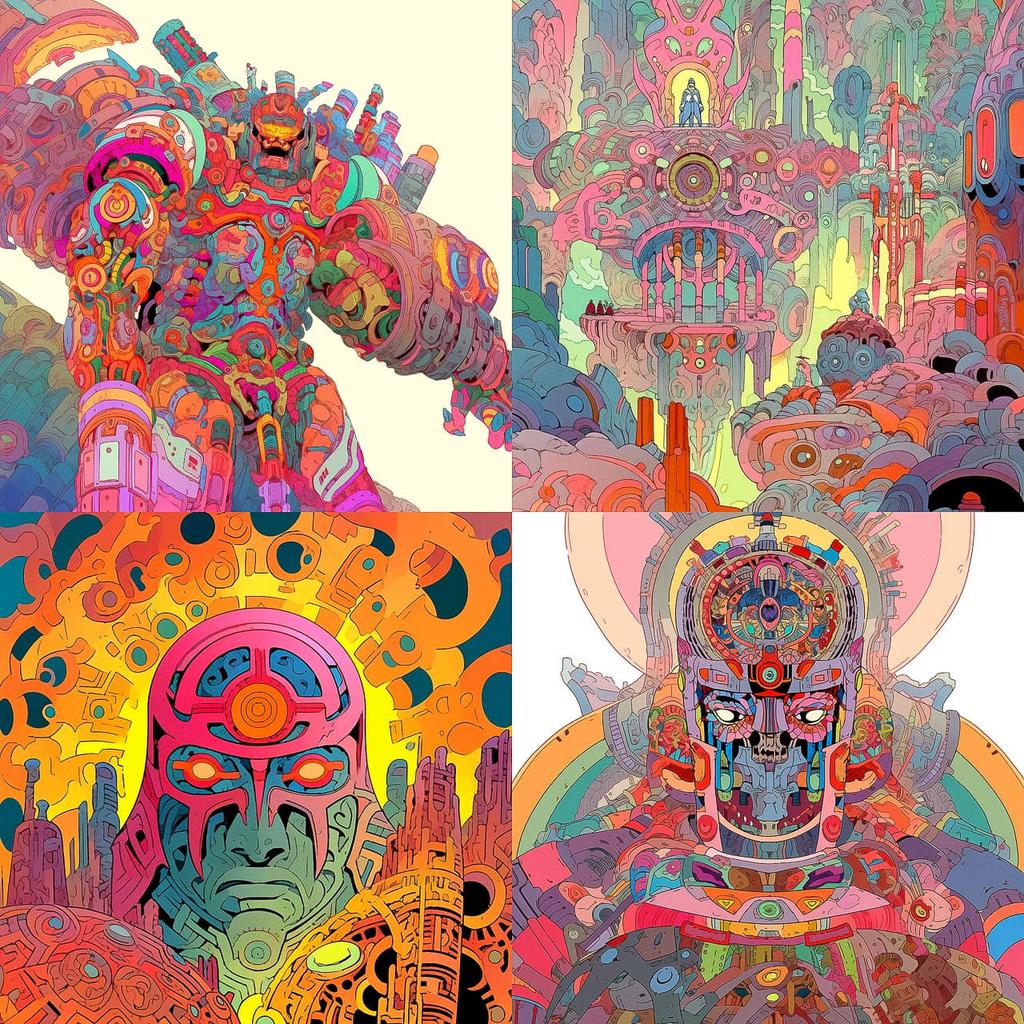 Jack Kirby style, Midjourney Niji 5, render 1 of 4