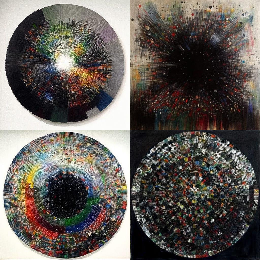 Jack Whitten style, Midjourney Niji 4, render 1 of 4