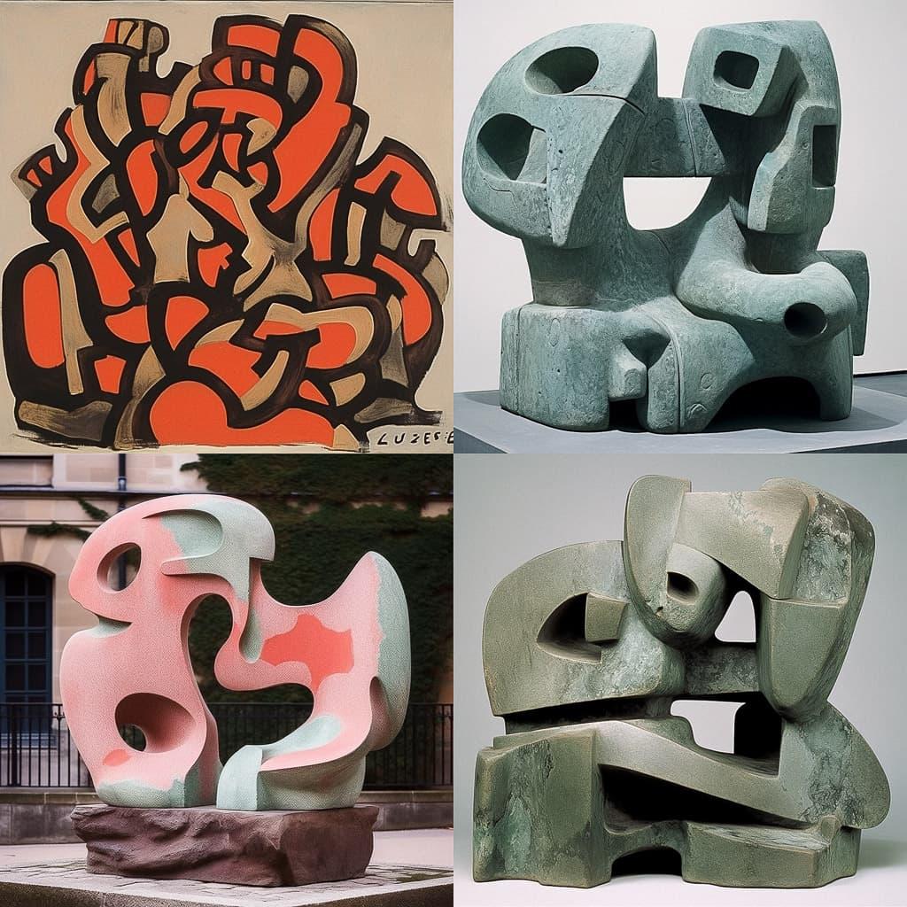 Jacques Lipchitz style, Midjourney Niji 5, render 1 of 4