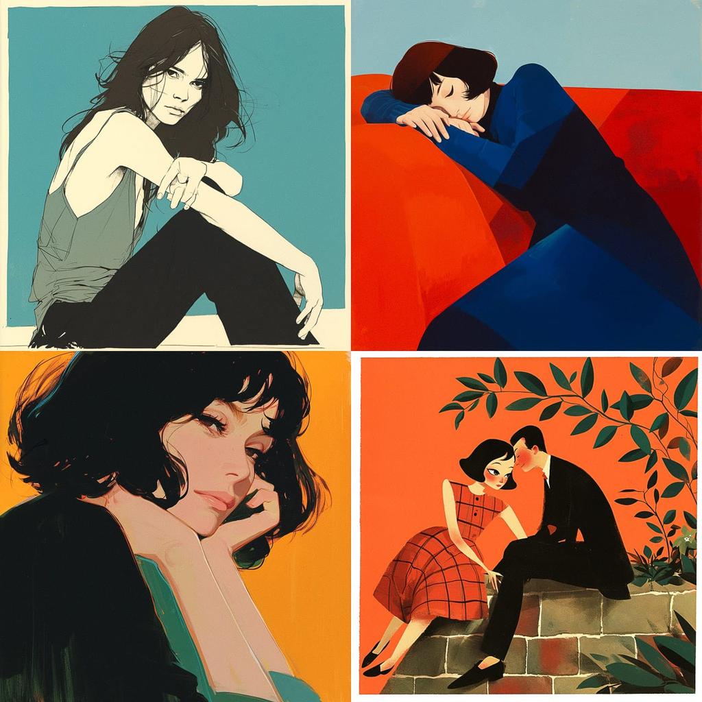 Jacques Rivette style, Midjourney Niji 5, render 1 of 4
