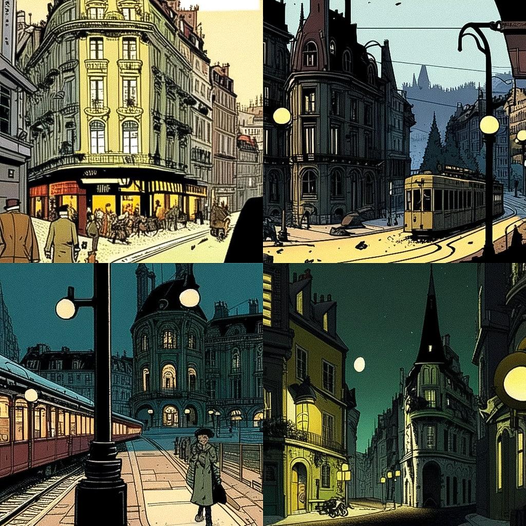 Jacques Tardi style, Midjourney Niji 4, render 1 of 4