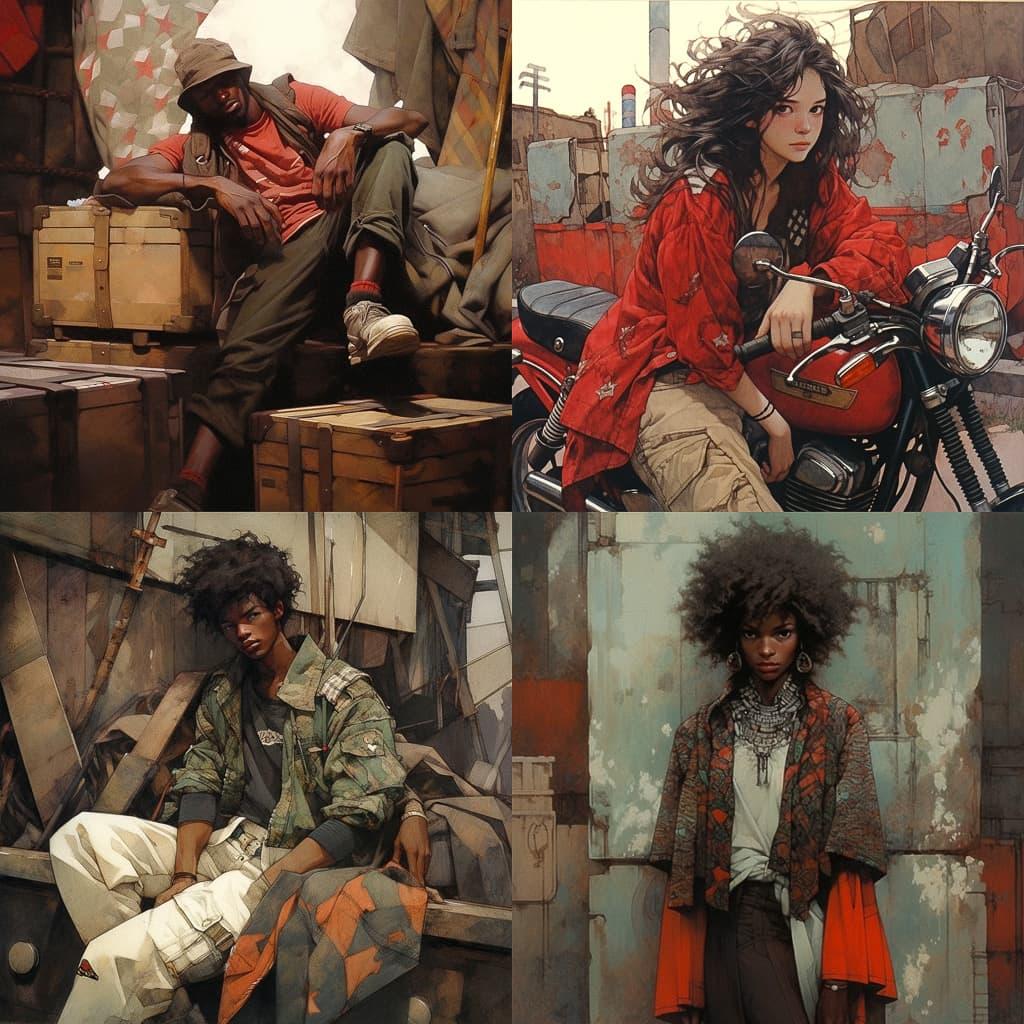 James Bama style, Midjourney Niji 5, render 1 of 4