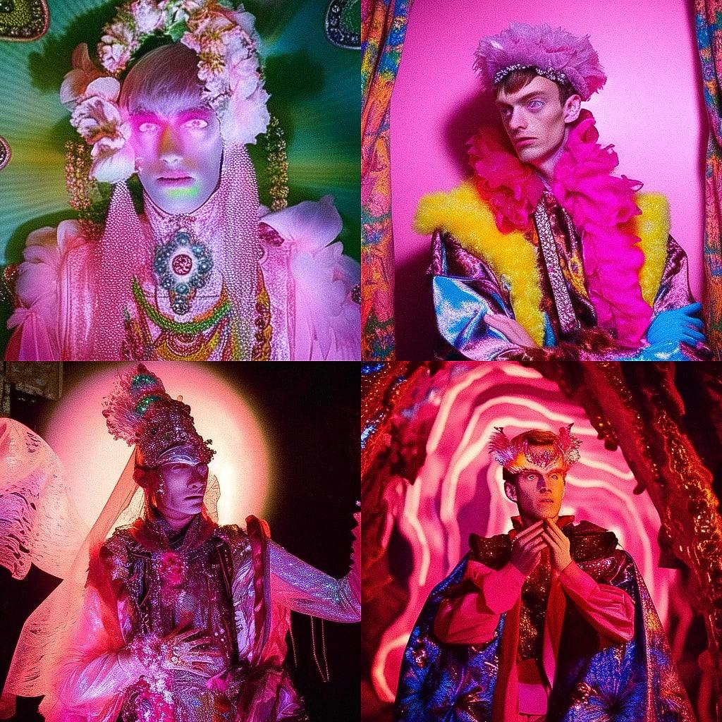 James Bidgood style, Midjourney Niji 4, render 1 of 4