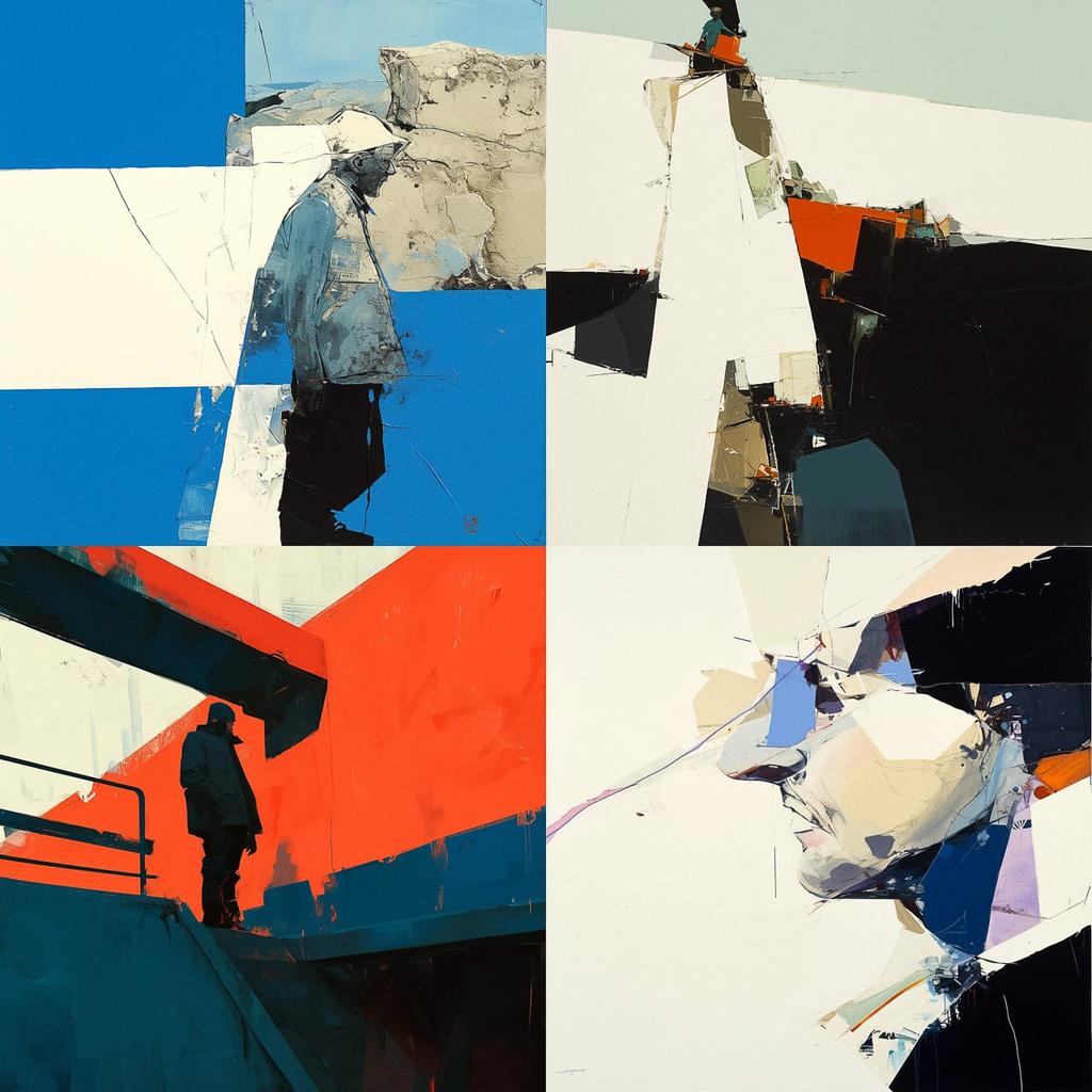 James Brooks style, Midjourney Niji 5, render 1 of 4