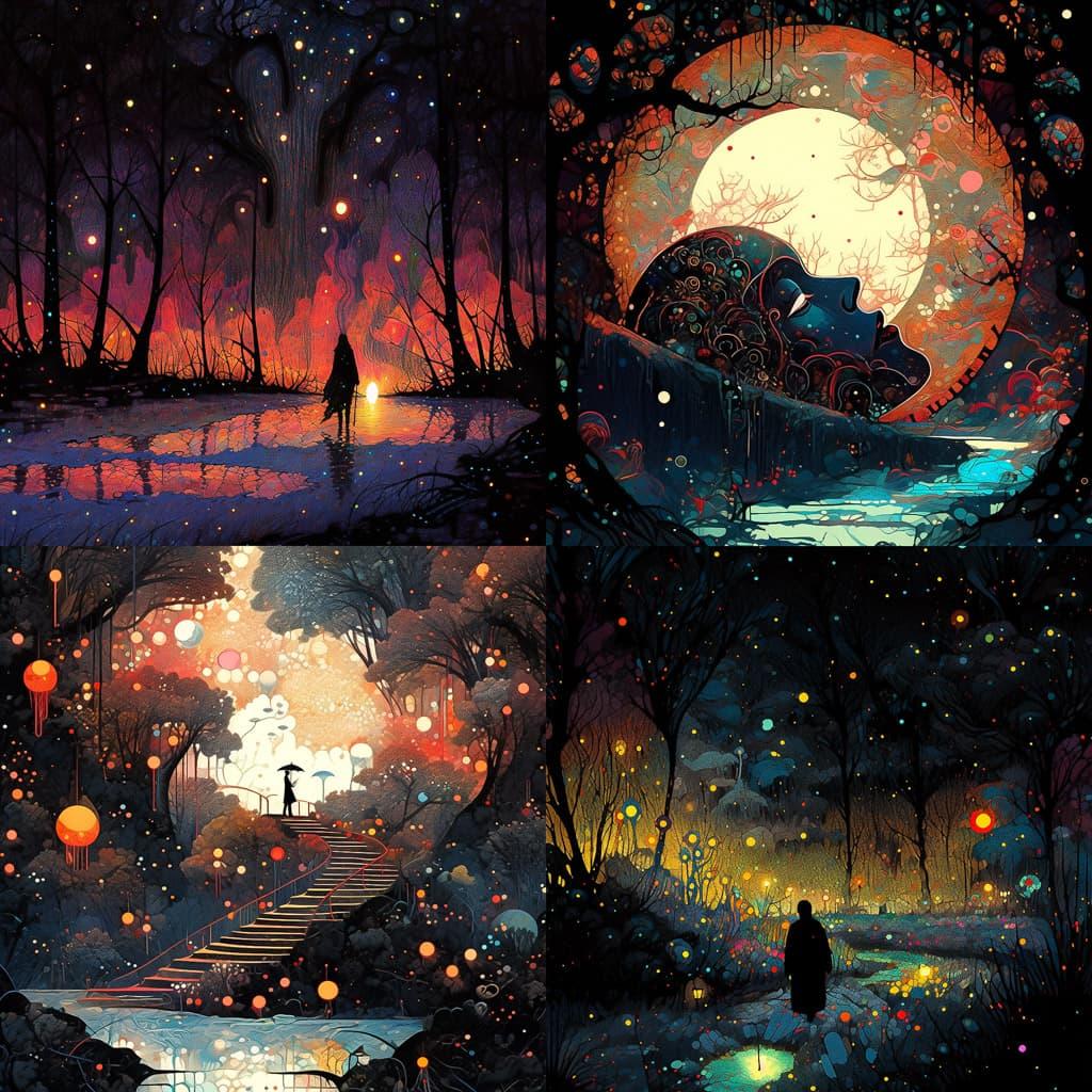 James R. Eads style, Midjourney Niji 5, render 1 of 4