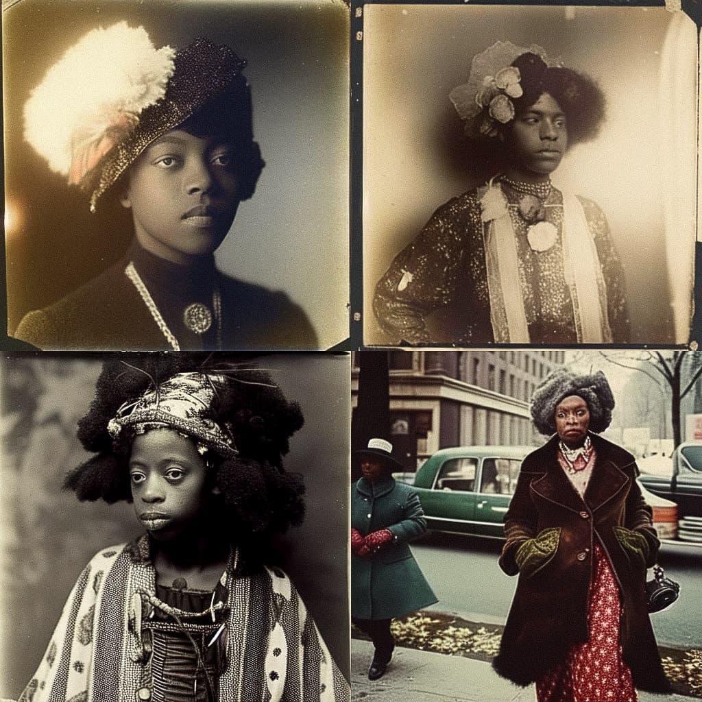 James Van Der Zee style, Midjourney Niji 5, render 1 of 4