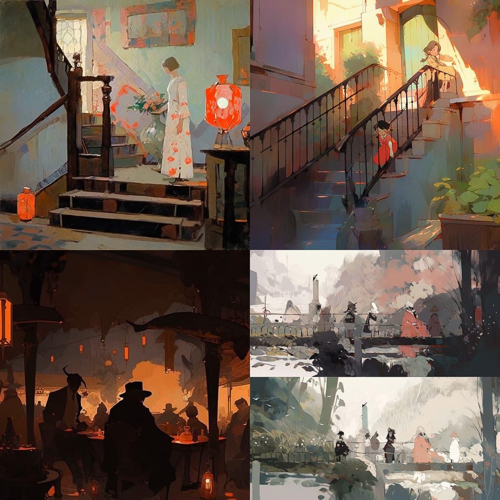 James Wilson Morrice style, Midjourney Niji 5, render 1 of 4