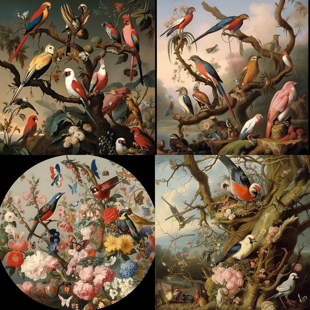 Jan van Kessel the Elder style, Midjourney Niji 5, render 1 of 4