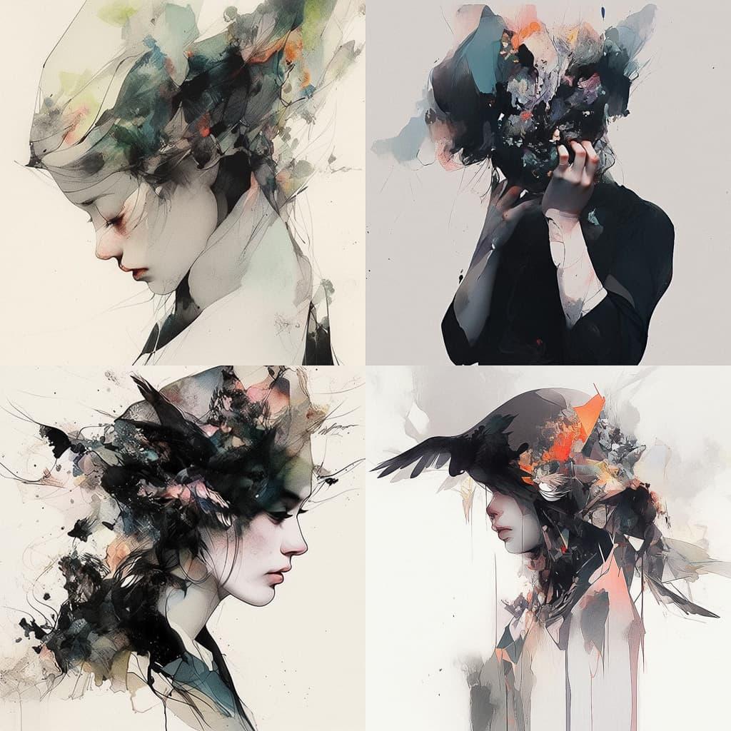 Januz Miralles style, Midjourney Niji 5, render 1 of 4