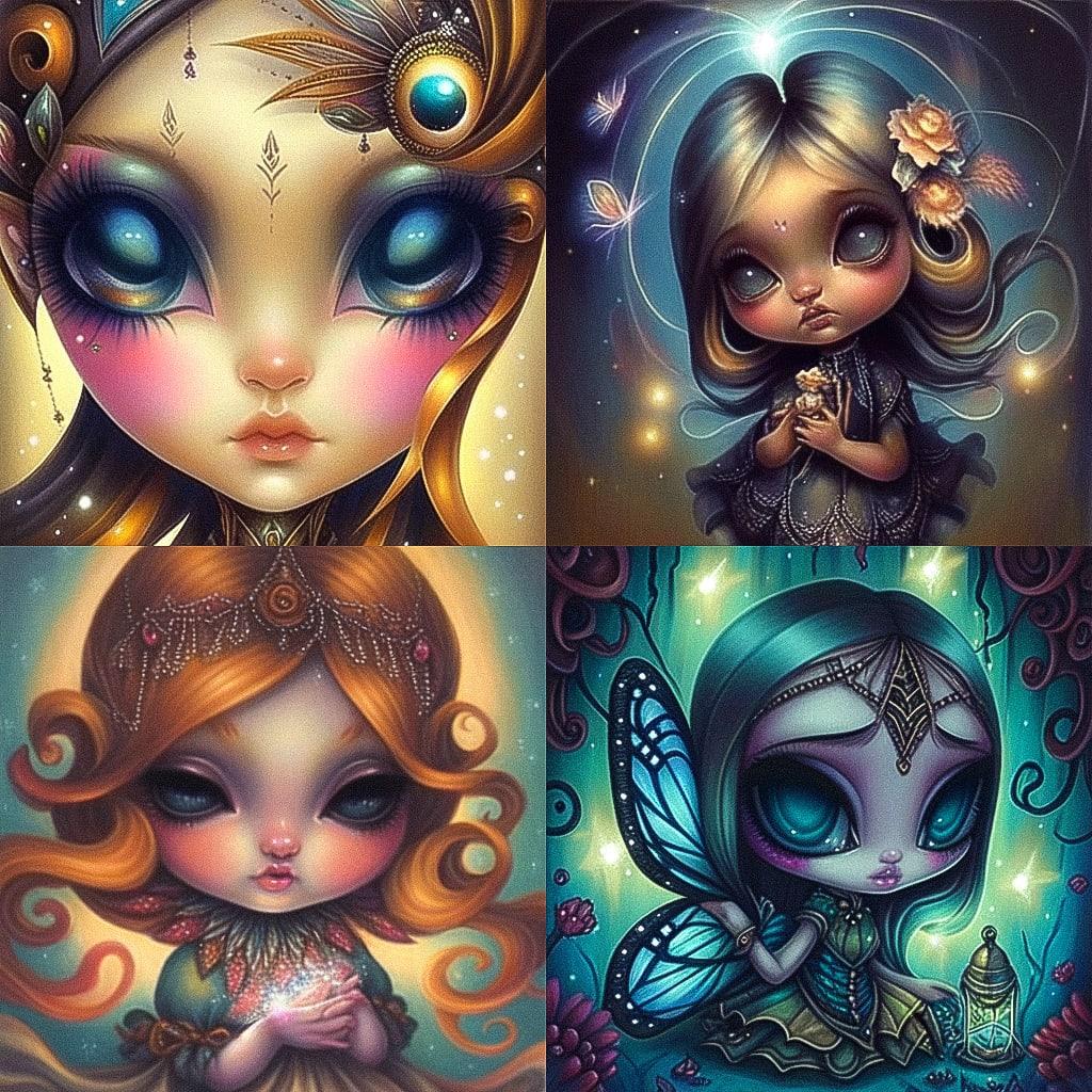 Jasmine Becket-Griffith style, Midjourney Niji 4, render 1 of 4