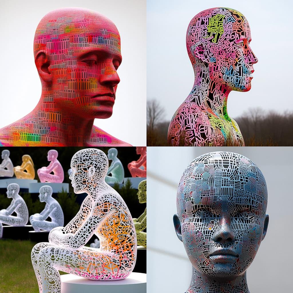 Jaume Plensa style, Midjourney Niji 5, render 1 of 4