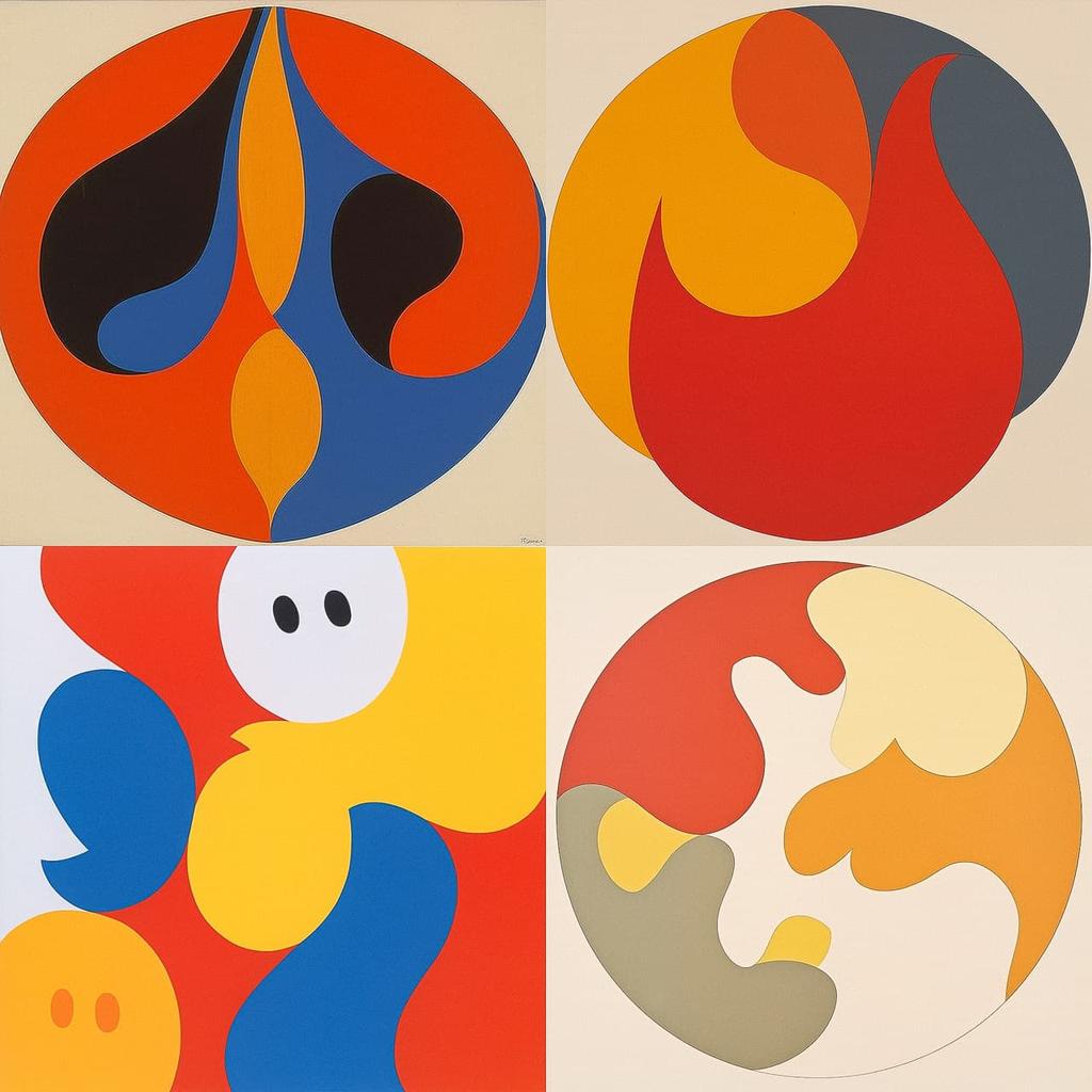 Jean Arp style, Midjourney Niji 5, render 1 of 4
