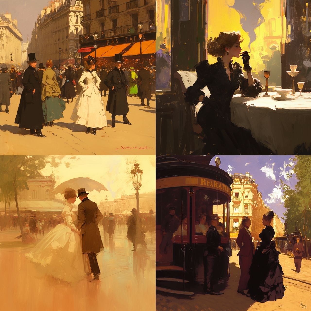 Jean Beraud style, Midjourney Niji 6, render 1 of 4