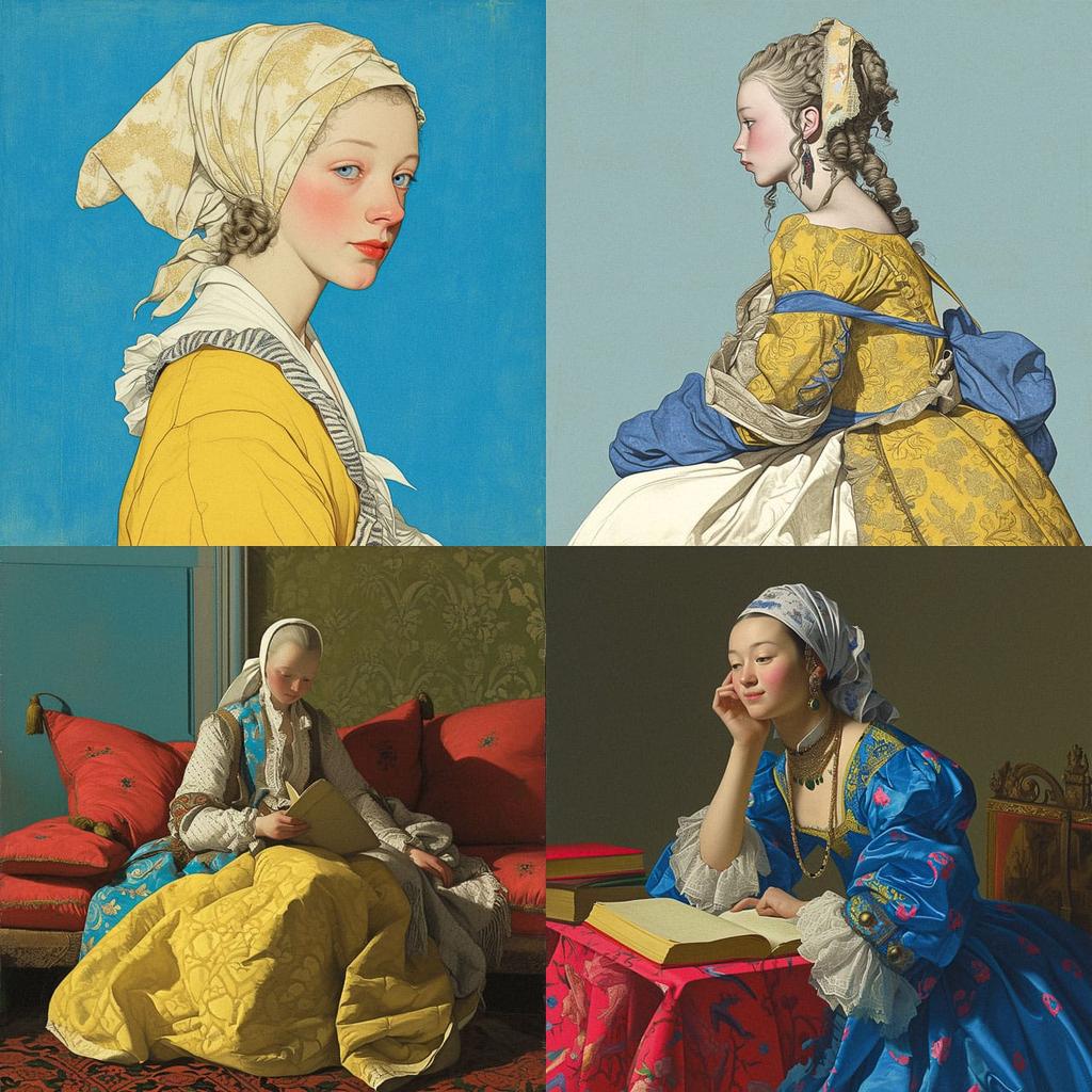 Jean-Etienne Liotard style, Midjourney Niji 6, render 1 of 4