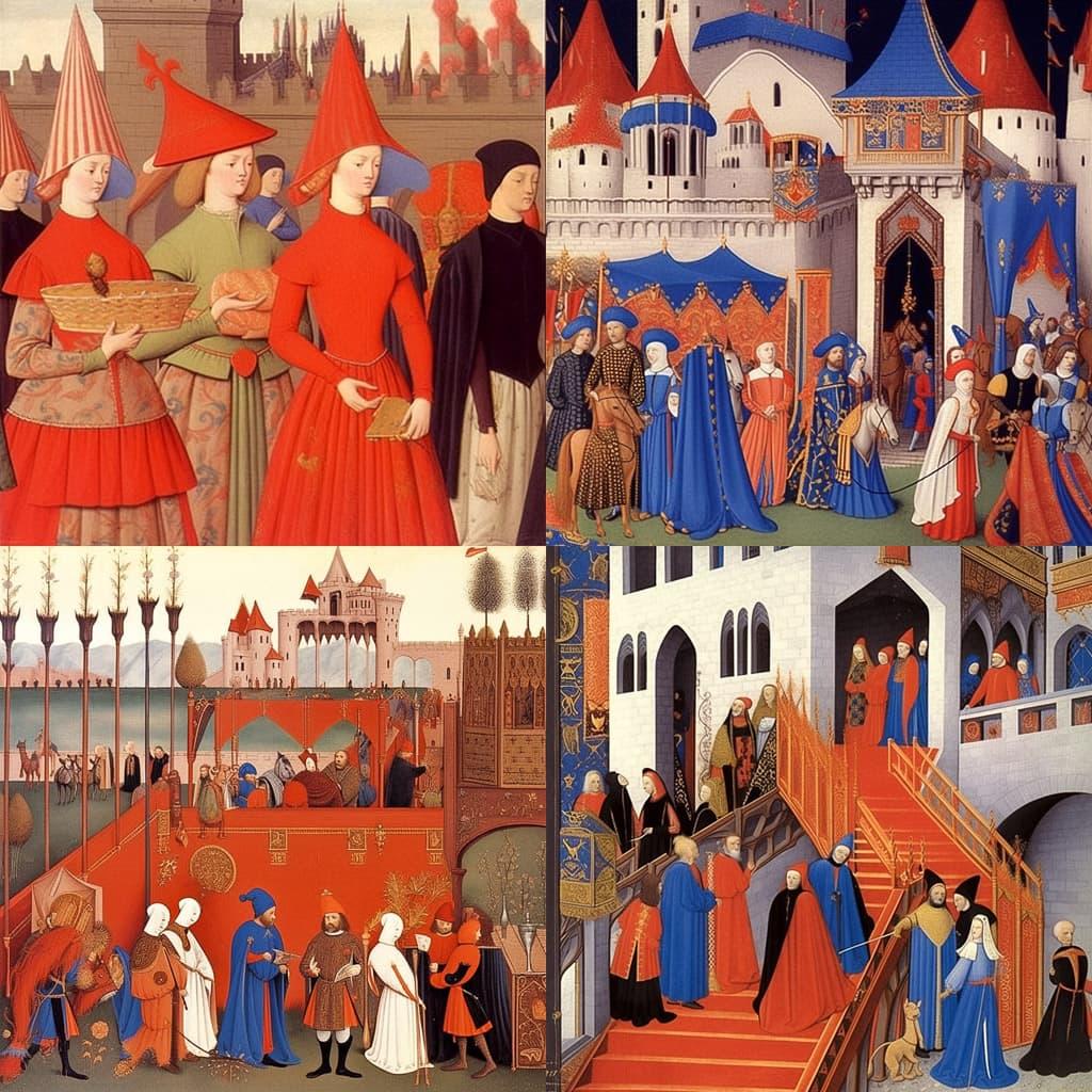 Jean Fouquet style, Midjourney Niji 5, render 1 of 4