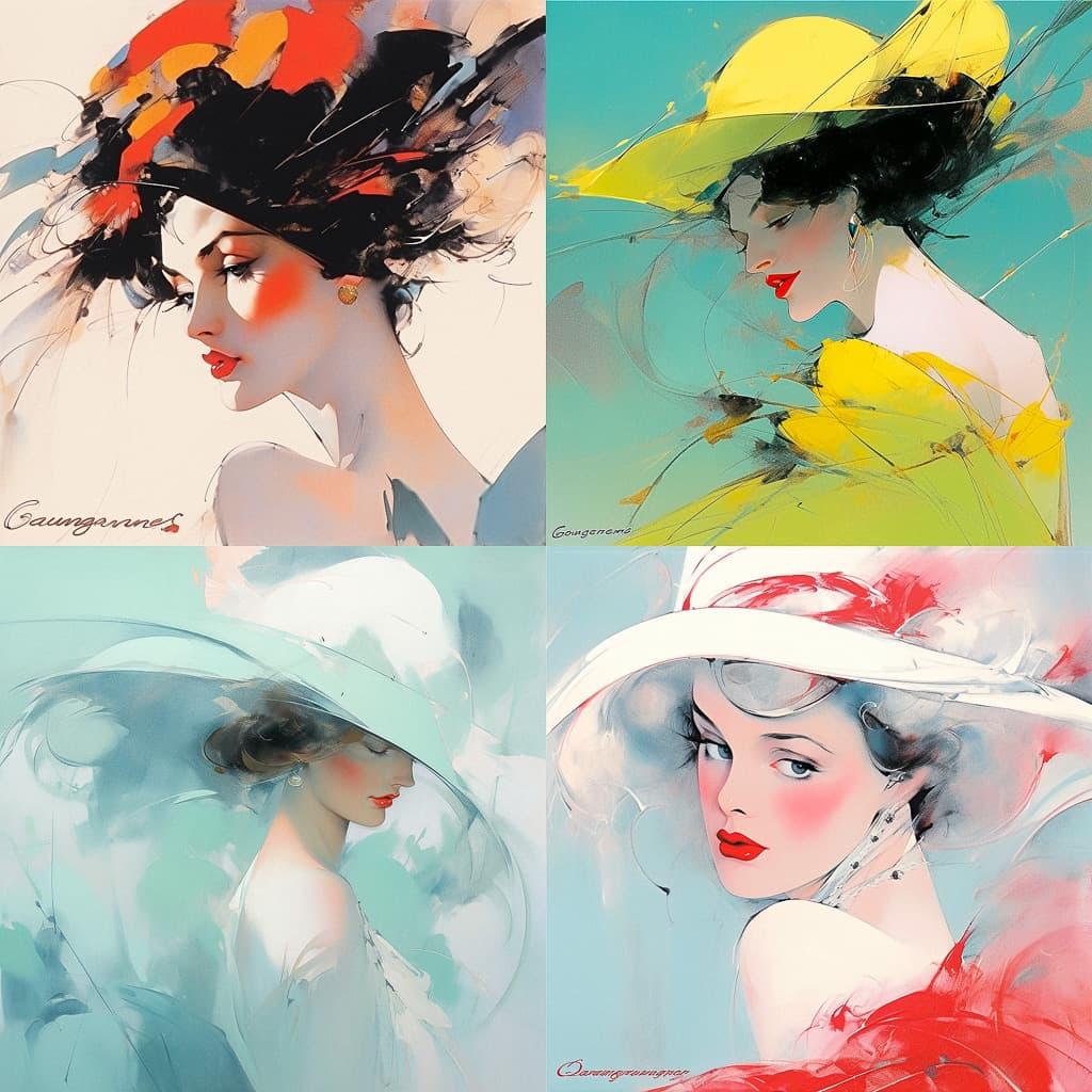 Jean-Gabriel Domergue style, Midjourney Niji 5, render 1 of 4