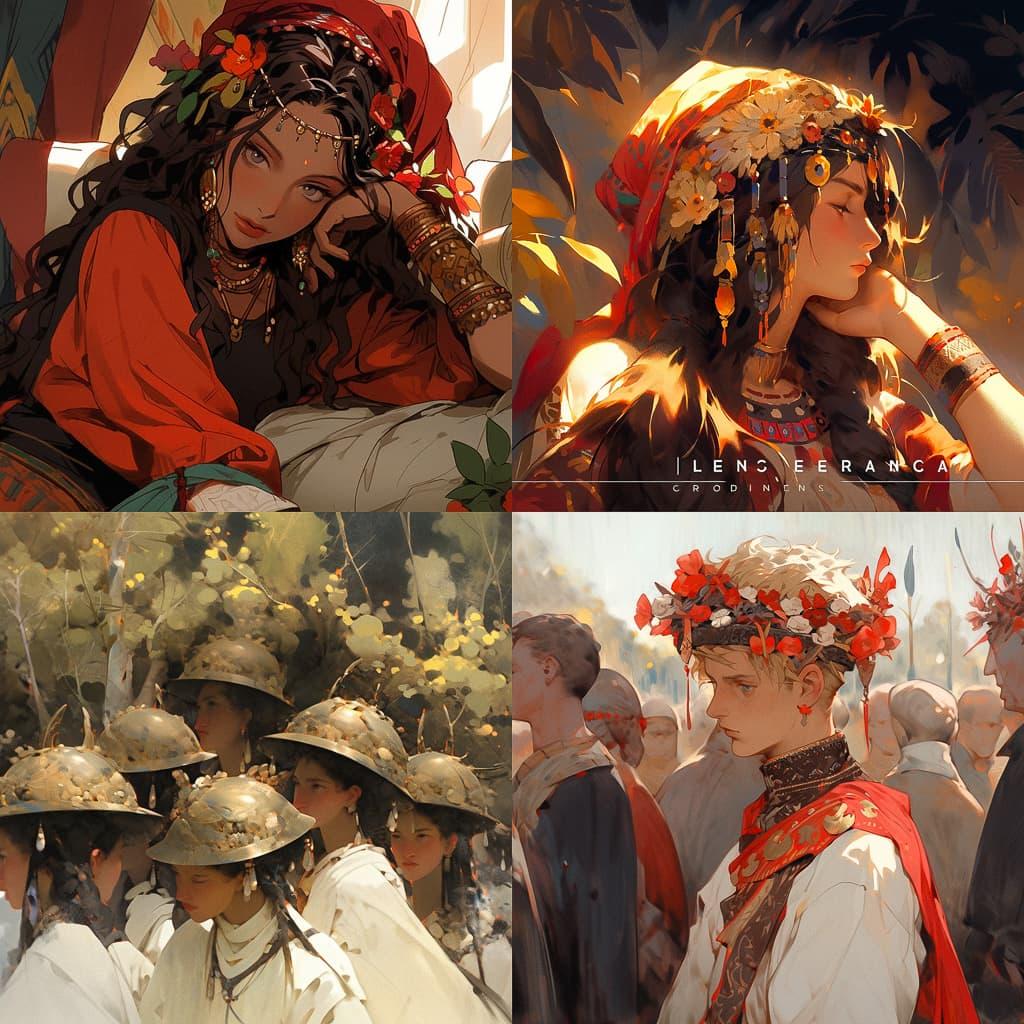 Jean-Joseph Benjamin-Constant style, Midjourney Niji 5, render 1 of 4