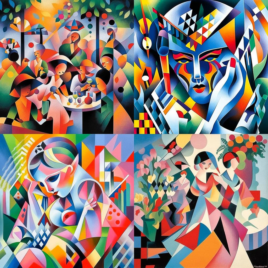 Jean Metzinger style, Midjourney Niji 5, render 1 of 4