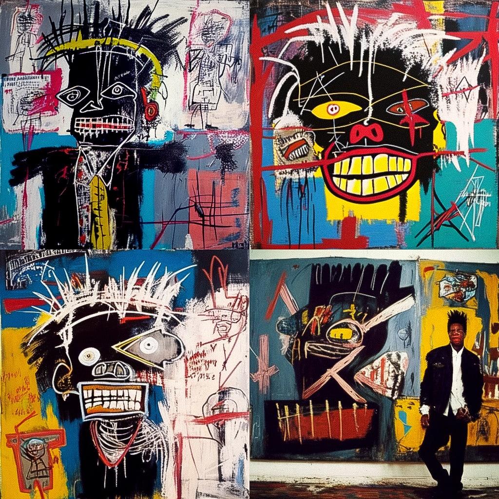 Jean-Michel Basquiat style, Midjourney Niji 4, render 1 of 4